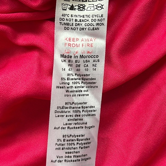 PrettyLittleThing Pink Glitter Corset Cut Out Drape Detail Bodycon Dress NWT 10 - Picture 11 of 13